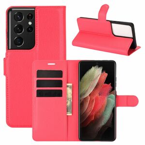 Samsung Galaxy S21 Ultra Handyh�lle Schutztasche Case Cover Klapptasche Rot