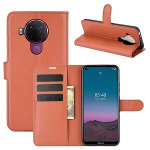 Nokia 5.4 Handyh�lle Schutztasche Case Cover Klapptasche Braun