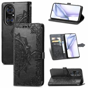 Handyh�lle f�r Huawei P50 Pro Schutztasche Wallet Cover 360 Case Etuis Schwarz