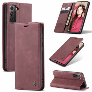 Handyh�lle f�r Samsung Galaxy S21 FE Schutztasche Wallet Cover 360 Case Etuis Rot