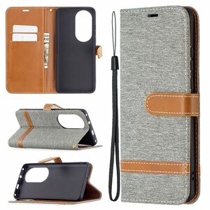 Handyh�lle f�r Huawei P50 Pro Schutztasche Wallet Cover 360 Case Etuis Grau