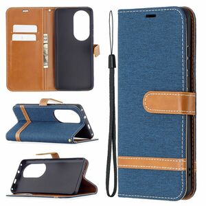 Handyh�lle f�r Huawei P50 Pro Schutztasche Wallet Cover 360 Case Etuis Blau
