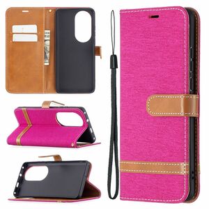 Handyh�lle f�r Huawei P50 Pro Schutztasche Wallet Cover 360 Case Etuis Rosa