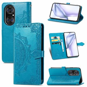 Handyh�lle f�r Huawei P50 Schutztasche Wallet Cover 360 Case Etuis Blau