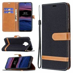 Handyh�lle f�r Nokia G20 Schutztasche Wallet Cover 360 Case Etuis Schwarz