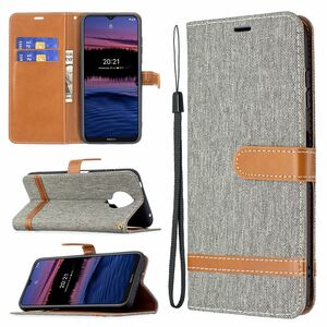 Handyh�lle f�r Nokia G20 Schutztasche Wallet Cover 360 Case Etuis Grau