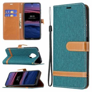 Handyh�lle f�r Nokia G20 Schutztasche Wallet Cover 360 Case Etuis Gr�n