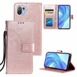 Handyh�lle f�r Xiaomi Mi 11 Lite Schutztasche Wallet Cover 360 Case Etuis Rosa