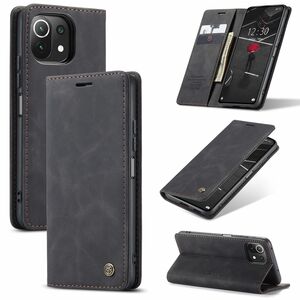 Handyh�lle f�r Xiaomi Mi 11 Lite Schutztasche Wallet Cover 360 Case Etuis Schwarz