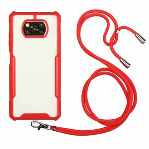 Handykette f�r Xiaomi Poco X3 H�lle mit Band zum umh�ngen Kordel Rot