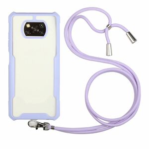 Handykette fr Xiaomi Poco X3 Hlle mit Band zum umhngen Kordel Violett