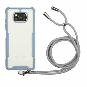 Handykette f�r Xiaomi Poco X3 H�lle mit Band zum umh�ngen Kordel Grau