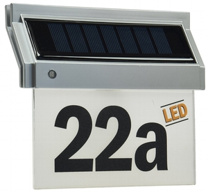 Solar Hausnummernleuchte Hausnummer mit LED 18x16x5cm incl. Zahlen Buchstaben