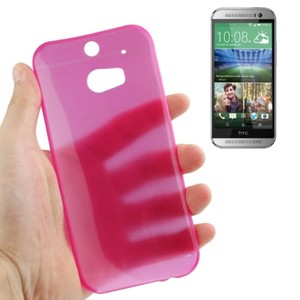 Schutzhlle Case Ultra Dnn 0,3mm fr Handy HTC One M8 / M8s Pink Transparent