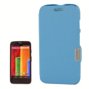 Handyh�lle Tasche f�r Motorola Moto G / X1032 Hellblau geb�rstet