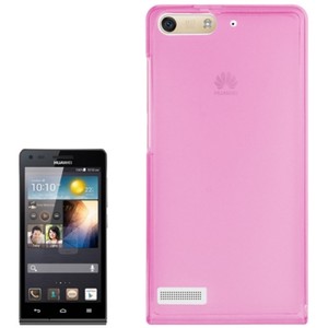 Handyhlle Transluzente TPU Tasche fr Huawei Ascend G6 Pink