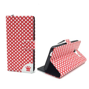 Handyh�lle Tasche f�r Handy ZTE Blade L3 Polka Dot Rot