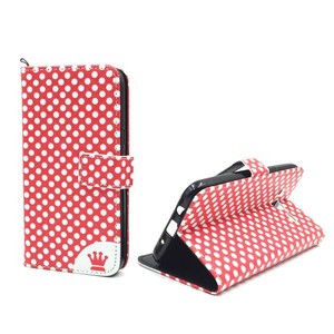 Handyh�lle Tasche f�r Handy Samsung Galaxy J5 Polka Dot Rot