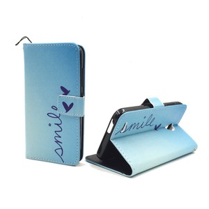 Handyh�lle Tasche f�r Handy Vodafone Smart Prime 6 Schriftzug Smile Blau