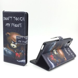  Handyhlle Tasche fr Case Handy Sony Xperia M4 Aqua Schriftzug Br mit Kettensge