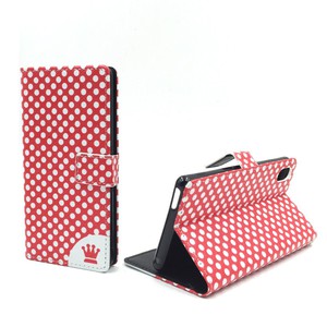 Handyh�lle Tasche f�r Handy Sony Xperia M4 Aqua Polka Dot Rot