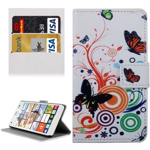 Handyhlle Tasche fr Handy Microsoft Lumia 850 Schmetterlinge Bunt