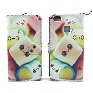 Handyh�lle Tasche f�r Handy Huawei P9 Lite Schriftzug Marshmallows