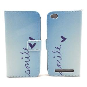 Handyh�lle Tasche f�r Handy Xiaomi Redmi 3 Schriftzug Smile Blau
