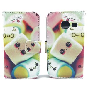 Handyhlle Tasche fr Handy Samsung Galaxy J1 Mini Schriftzug Marshmallows