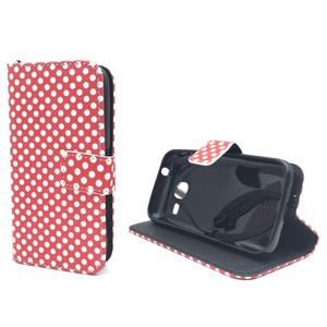 Handyh�lle Tasche f�r Handy Samsung Galaxy J1 Mini Polka Dot Rot