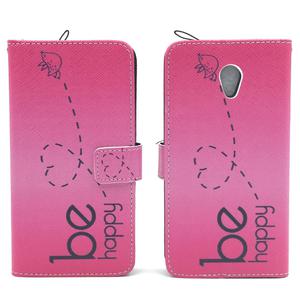Handyh�lle Tasche f�r Handy ZTE Blade V7 Be Happy Pink