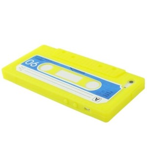 Silikon Hlle Retro Kassette fr Case Handy iPhone SE Gelb