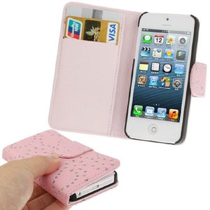 Schutzh�lle (Flip Quer) f�r Case Handy Apple iPhone SE Rosa