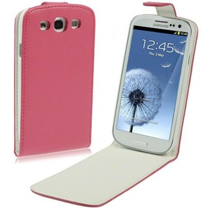 Handy Tasche Flip dnn fr Samsung Galaxy S3 i9300 / i9305 / S3 NEO i9301 Pink