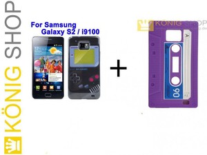 Gameboy Hard Cover + Silikon Kassette Retro fr Case Handy Samsung I9100 Galaxy S2