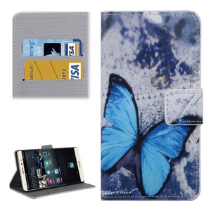 Handyhlle Tasche fr Handy Huawei Mate S Blauer Schmetterling
