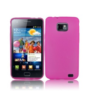 Schutzhlle TPU Case fr Handy Samsung I9100 Galaxy S2 Transparent / Pink