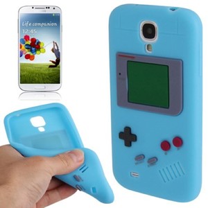 Silikon H�lle Gameboy f�r Handy Samsung Galaxy S4 GT-I9500 / GT-I9505 / LTE+ GT-I9506 / Value Edition GT-I9515 blau