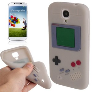 Silikon H�lle Gameboy f�r Case Handy Samsung Galaxy S4 GT-I9500 / GT-I9505 / LTE+ GT-I9506 / Value Edition GT-I9515 grau