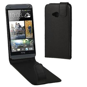 Schutzhlle Flip Tasche fr HTC One M7 Schwarz