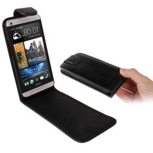 Schutzhlle Flip Tasche fr Handy HTC One M7 Schwarz