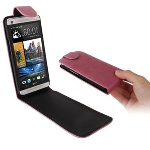 Schutzhlle Flip Tasche fr Handy HTC One M7 Rosa