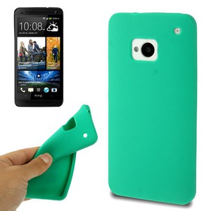Schutzh�lle Silikon Case f�r Handy HTC One M7 Gr�n