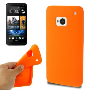 Schutzh�lle Silikon Case f�r Handy HTC One M7 Orange