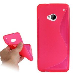 Schutzhlle Motiv Handyhlle Case fr HTC One M7 Transparent / Pink