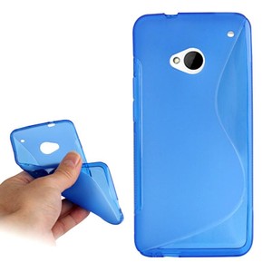Schutzhlle Motiv Case Handyhlle Case fr HTC One M7 Transparent / Blau