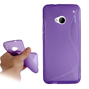 Schutzhlle Motiv Handyhlle Case fr HTC One M7 Transparent / Lila