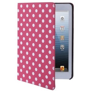 Schutzhlle Handytasche (Flip Quer) fr Apple iPad mini / iPad mini 2 Retina Pink / Wei gepunktet