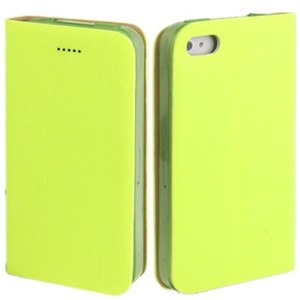 Schutzh�lle Handytasche (Flip Quer) f�r Handy Apple iPhone 4 / 4s Neongelb