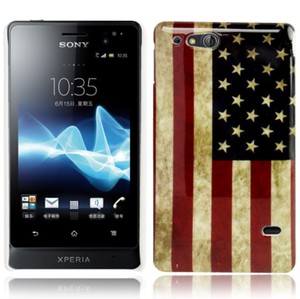 Hard Case H�lle Retro USA f�r Handy Sony Xperia go ST27i